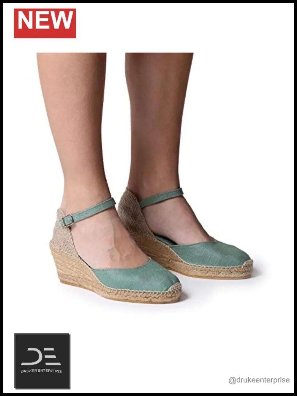 Handmade Espadrille Wedge Sandals Natural Linen Jute Ankle Strap Cushioned